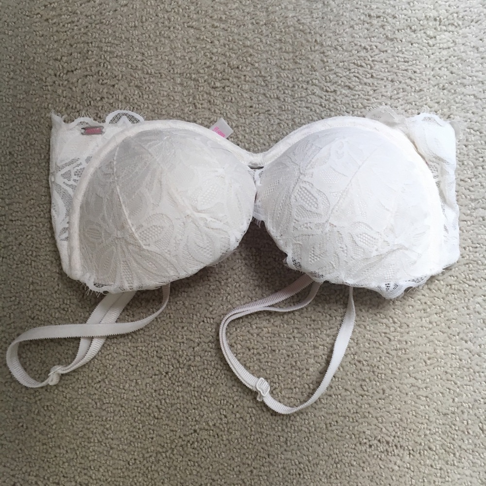 White lace push up bra